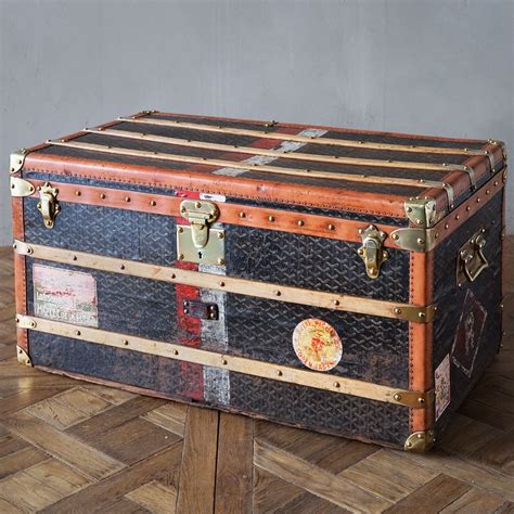 goyard trunks stacked|vintage goyard trunk.